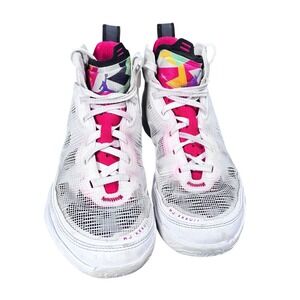 Jordan Air XXXVII 37 White Pink Black‎ Multicolored Basketball Shoes boys 5Y